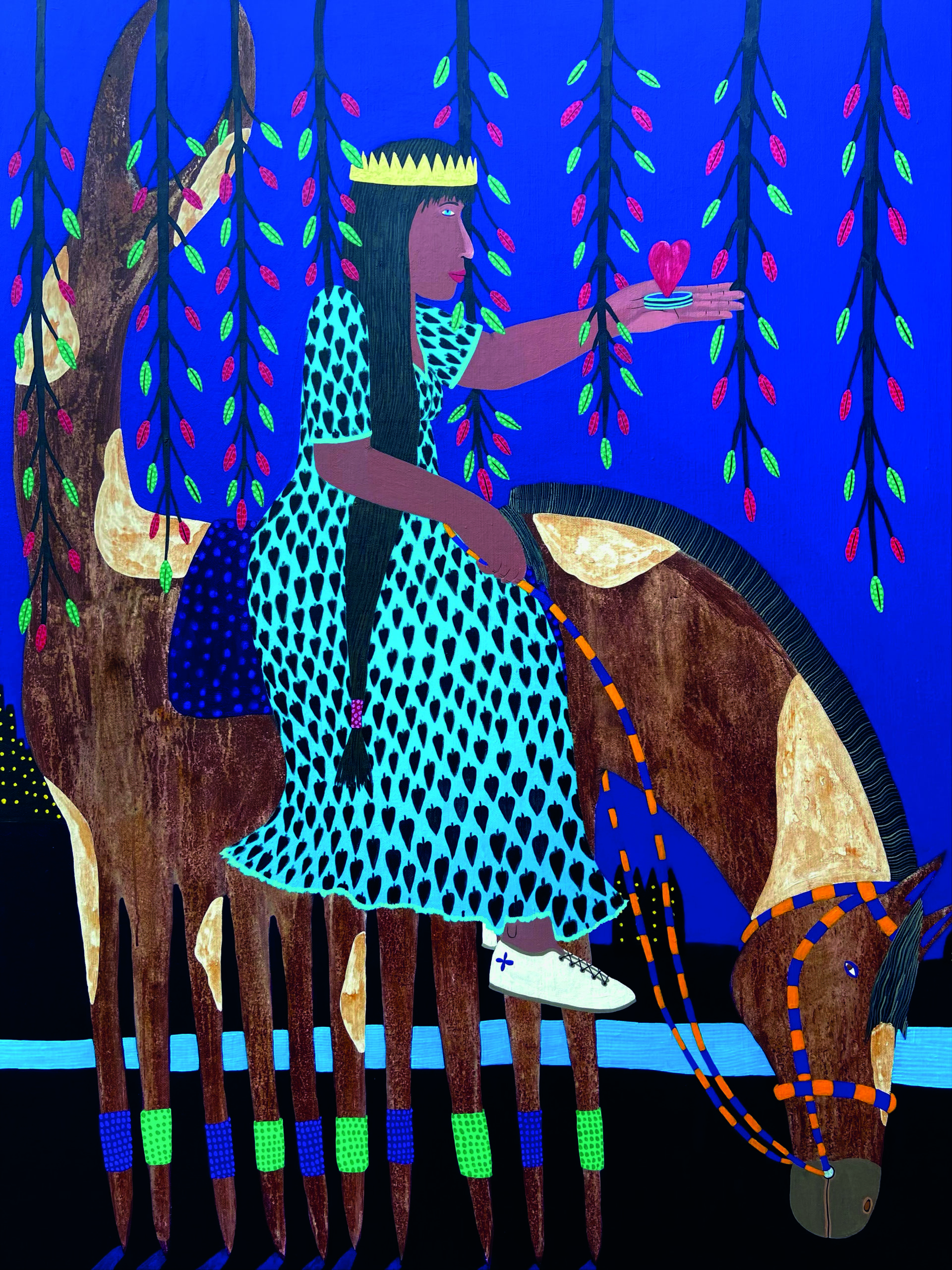 FranciscoSepulveda_Lareinesdecoeur_130cmx97cm_acryliconlinen_2024 Le Salon Vert